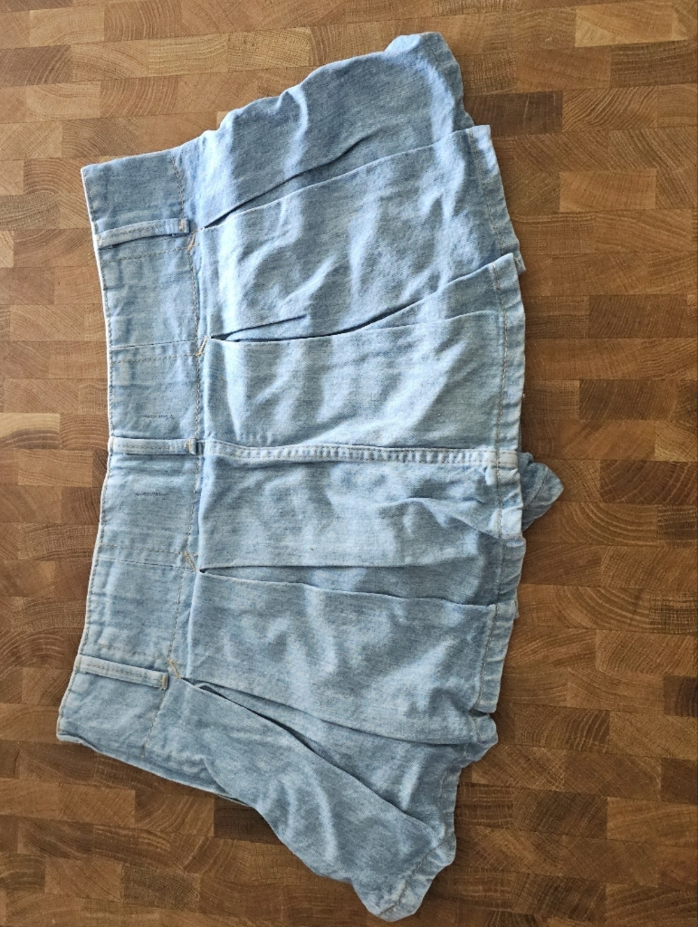 Free People denim pleated micro mini skort size 6